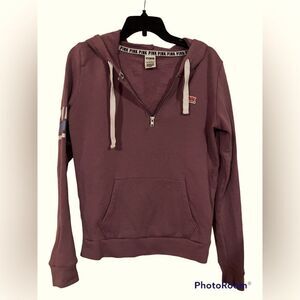 Pink VS Cropped Fleece Hoodie Small